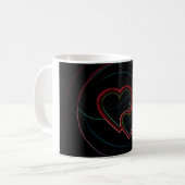 Mug Double Coeur en noir (Devant gauche)