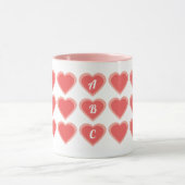 Mug Double coeur monographique personnalisé (Centre)