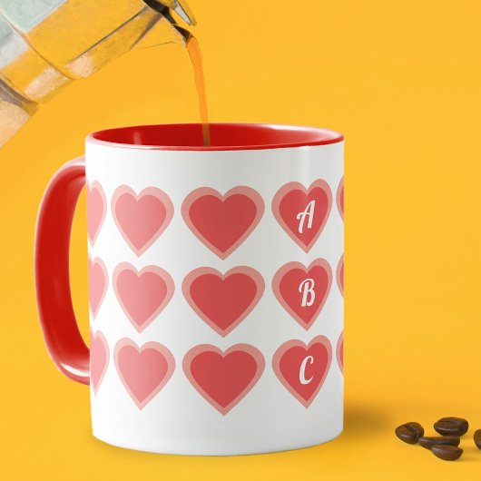 Mug Double coeur monographique personnalisé