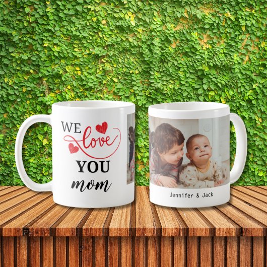Mug Double Coeur Nous t'aimons Maman Photo