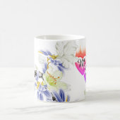 Mug Double Coeurs flamboyants Monogrammes avec Fleurs (Centre)