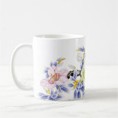 Mug Double Coeurs flamboyants Monogrammes avec Fleurs (Gauche)