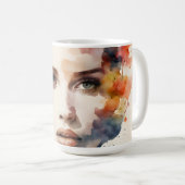 Mug Double exposition art femme (Devant droit)