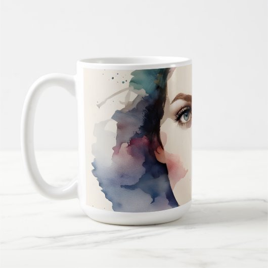 Mug Double exposition art femme (Gauche)