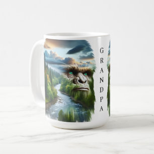 Mug Double exposition Bigfoot dans la nature Personnal