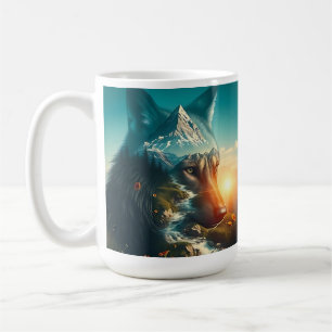 Mug Double exposition Loup en montagne