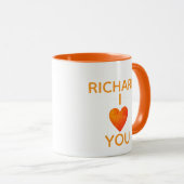 Mug Double Face Simple & Douce Je t'aime Nom personnal (Devant droit)