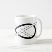 Mug Double infini de symbole - noir et blanc (Devant droit)