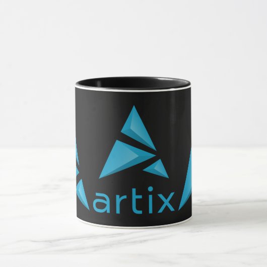 Mug Double logo d'Artix avec l'obscurité de marque (Centre)