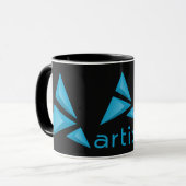 Mug Double logo d'Artix avec l'obscurité de marque (Devant gauche)