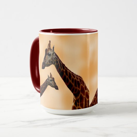 Mug Double problème de girafe, (Devant gauche)