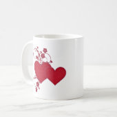 Mug Double Red Hearts & Parties scintillant Design Sai (Devant gauche)