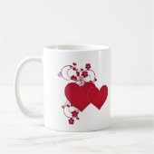 Mug Double Red Hearts & Parties scintillant Design Sai (Gauche)