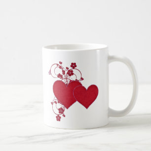 Mug Double Red Hearts & Parties scintillant Design Sai