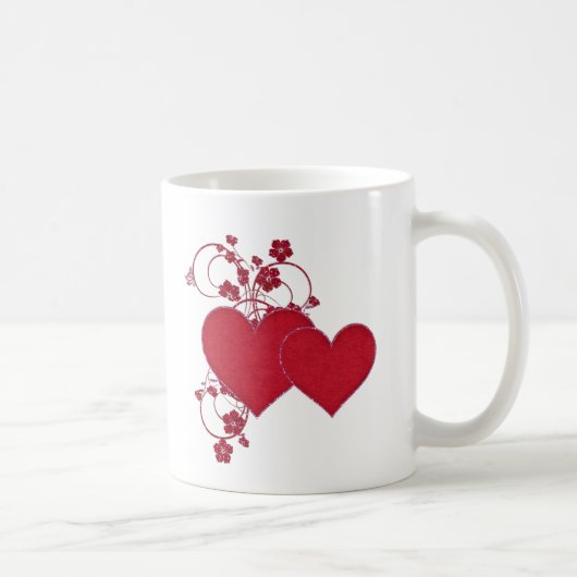Mug Double Red Hearts & Parties scintillant Design Sai (Droite)