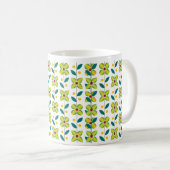 Mug Double vert de motif de fleur (Devant droit)