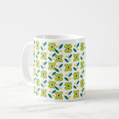 Mug Double vert de motif de fleur (Devant gauche)