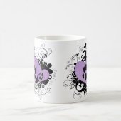 Mug Doubles coeurs de Valentine de patte - pourpre (Centre)