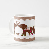 Mug Doubles éléphants roses de coeur (Devant gauche)