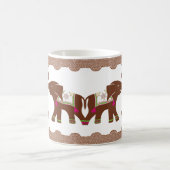 Mug Doubles éléphants roses de coeur (Centre)