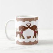 Mug Doubles éléphants roses de coeur (Gauche)