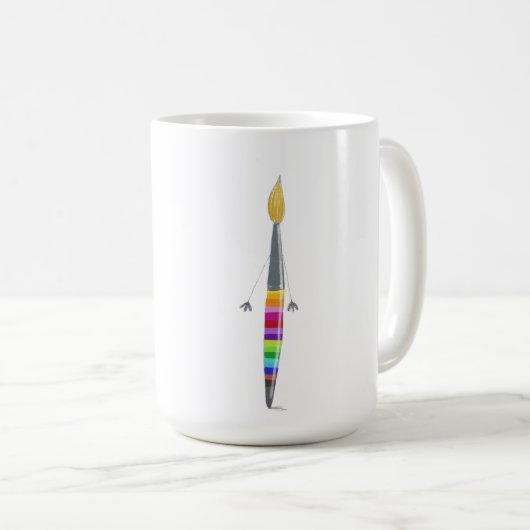 Mug Douce Avec Brosse À Peinture Polée Illustratio (Devant droit)