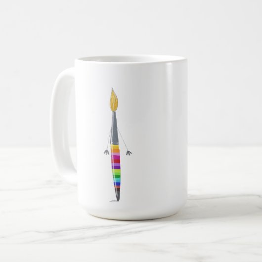 Mug Douce Avec Brosse À Peinture Polée Illustratio (Devant gauche)