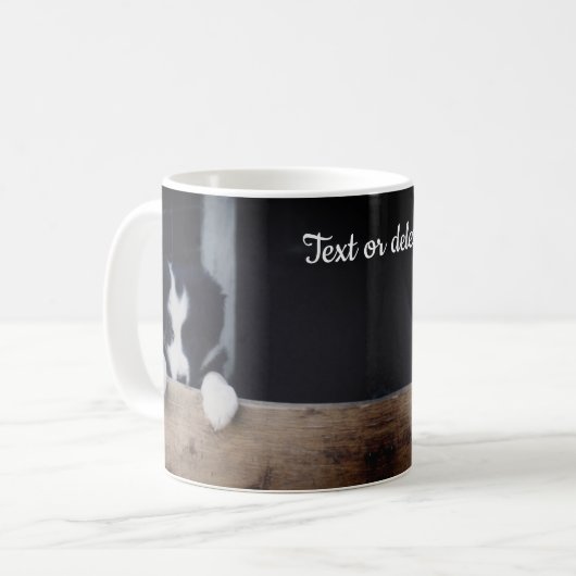 Mug Douce Bordure Collie Chiot Personnalisé (Devant gauche)