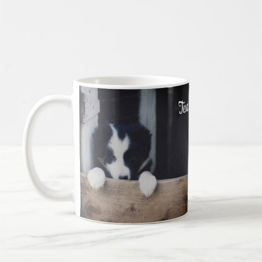 Mug Douce Bordure Collie Chiot Personnalisé (Gauche)