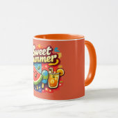 Mug Douce Été – Graphique de Soleil Mignon  (Devant droit)