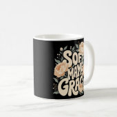 Mug Douce Maman Grace Typographie Florale Rétro Prune (Devant droit)