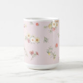 Mug Douce mousse rose eau-forte florale aquarelle (Centre)