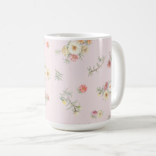 Mug Douce mousse rose eau-forte florale aquarelle
