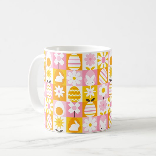Mug Douce Patchwork de Pâques de Printemps (Devant gauche)