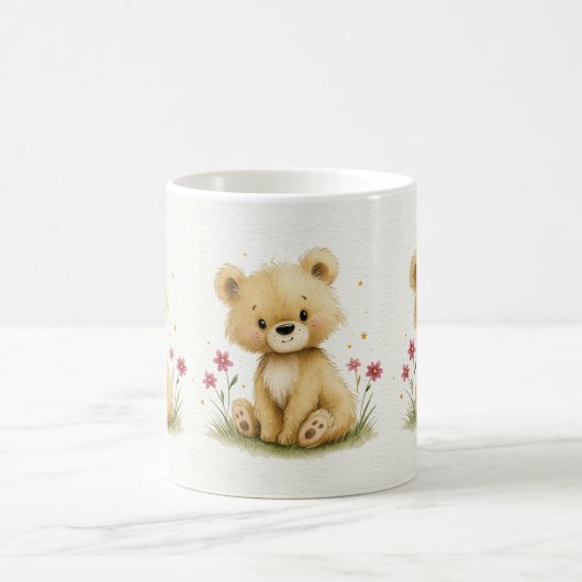 Mug Douce petite Teddy dans un jardin étoilé (Centre)