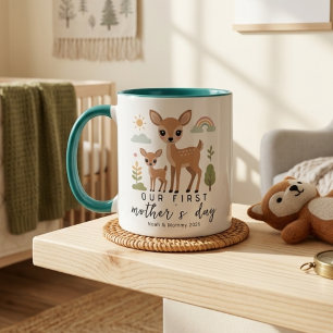 Mug Douce Première Fête des Mères Cerf Maman Bébé