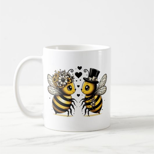 Mug Douce Saint-Valentin abeille miel (Gauche)
