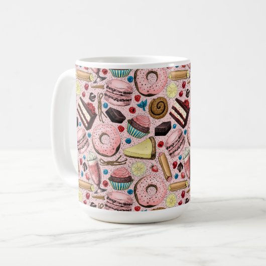 Mug Douceurs sur rose (Devant gauche)