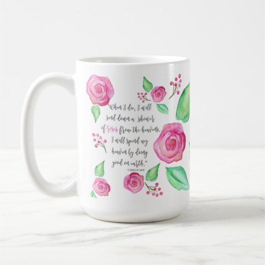 Mug Douche d'aquarelle de roses (Gauche)