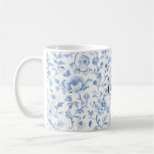 Mug Douche de Mariage Florale Bleue Romantique (Gauche)