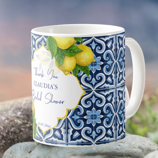 Mug Douche nuptiale privilégie les tuiles bleues citro