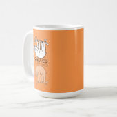 Mug Doudou Paresseux Orange Réflexion Doodle Nom Perso (Devant gauche)