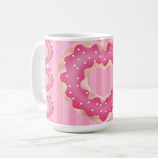 Mug Doughnut Coeur Rose (Devant gauche)