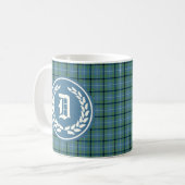 Mug Douglas Clan Bleu clair Ancien Tartan Monogramme (Devant gauche)