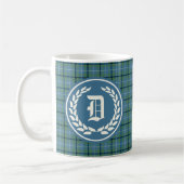 Mug Douglas Clan Bleu clair Ancien Tartan Monogramme (Gauche)