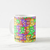 Mug d'ours en peluche coloré (Devant gauche)