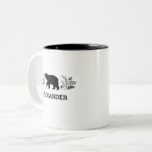 Mug d'ours noir blanc personnalisé (Devant gauche)