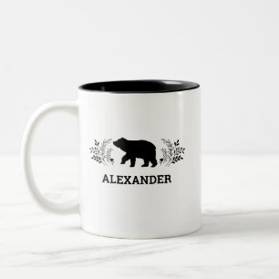 Mug d'ours noir blanc personnalisé
