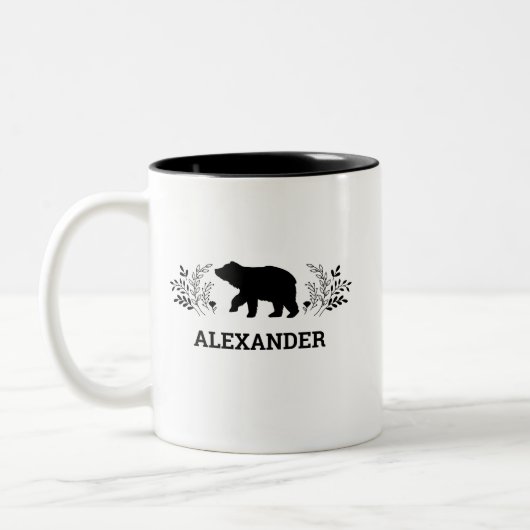 Mug d'ours noir blanc personnalisé (Gauche)
