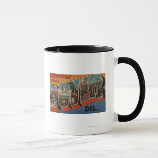 Mug Douvres, DelawareGrandes lettres ScènesDouvres, DE (Droite)